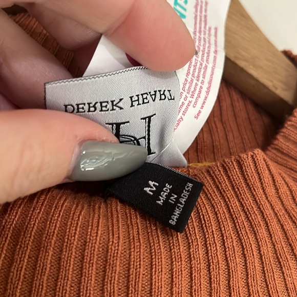 Derek Heart Bodycon Dress Ribbed Long Sleeve Stripes Medium - Picture 4 of 7